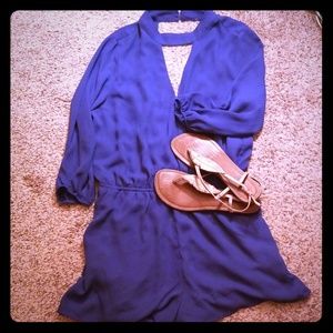 Beautiful blue bondage neck romper!